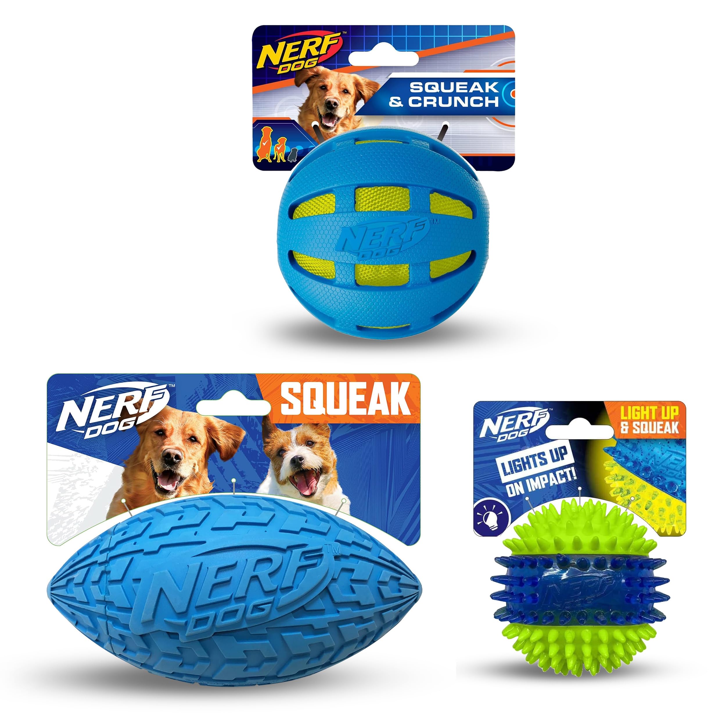 Pet Supplies : Nerf Dog Toy Gift Set, 3-Piece Set of Outdoor Dog